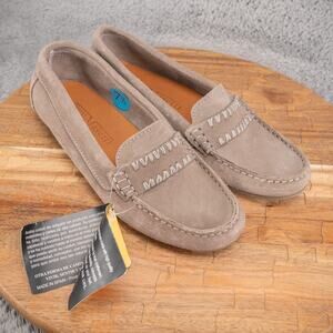 Piero Masetti Loafers Womens 7.5 Gray Suede Leather Moccasins NWT